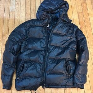 Moncler Black Puffer Jacket with Hood and Quilted Design ( Authentic)